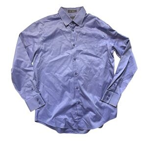 Nordstrom Mens Button Down Long Sleeve Dress Shirt Purple Size Large 100% Cotton